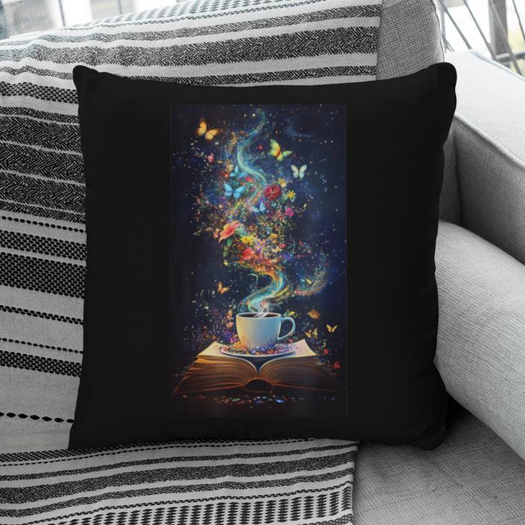 Magical Book Floral Coffee Books Nature Fantasy Pillowcase