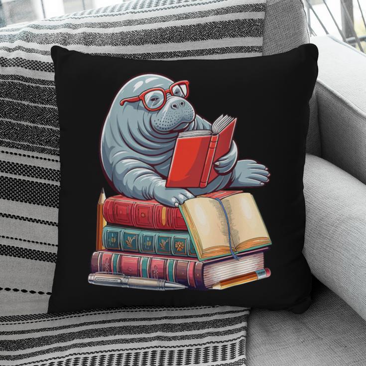 Manatee Reading Books Matching Bookworm Readers Librarian Pillowcase