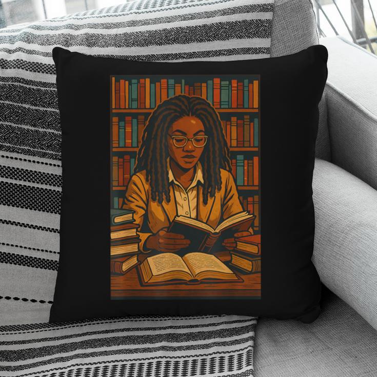 Melanin Girl Locs Book Lover Librarian Teacher Student Pillowcase