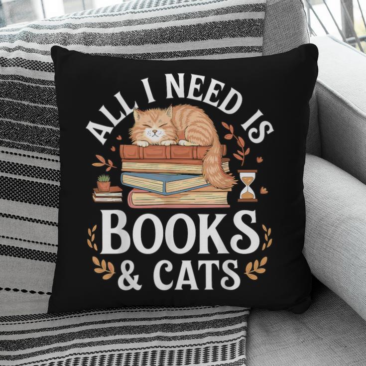 All I Need Is Books And Cats Reading Pillowcase