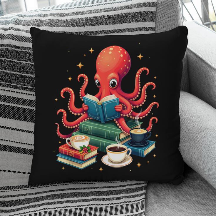 Octopus Reading Books Tea Coffee Pillowcase