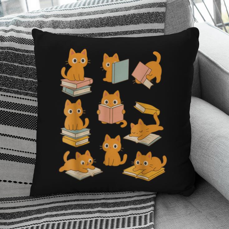 Orange Cats Reading Books Cat Lover Pillowcase