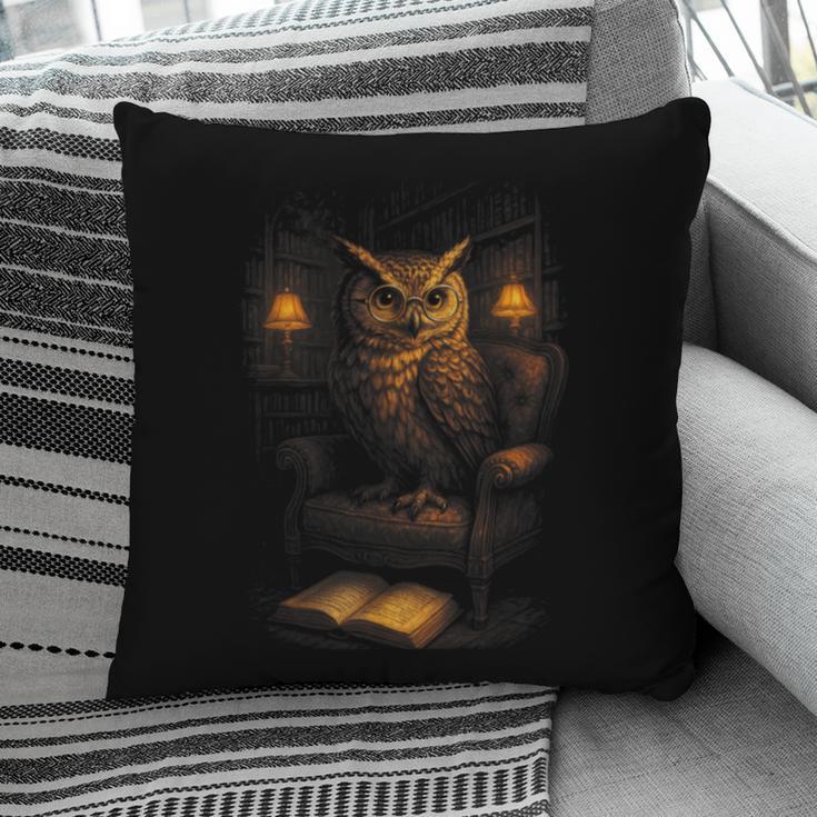 Owl Library Books Wisdom Reading Vintage Scholar Pillowcase