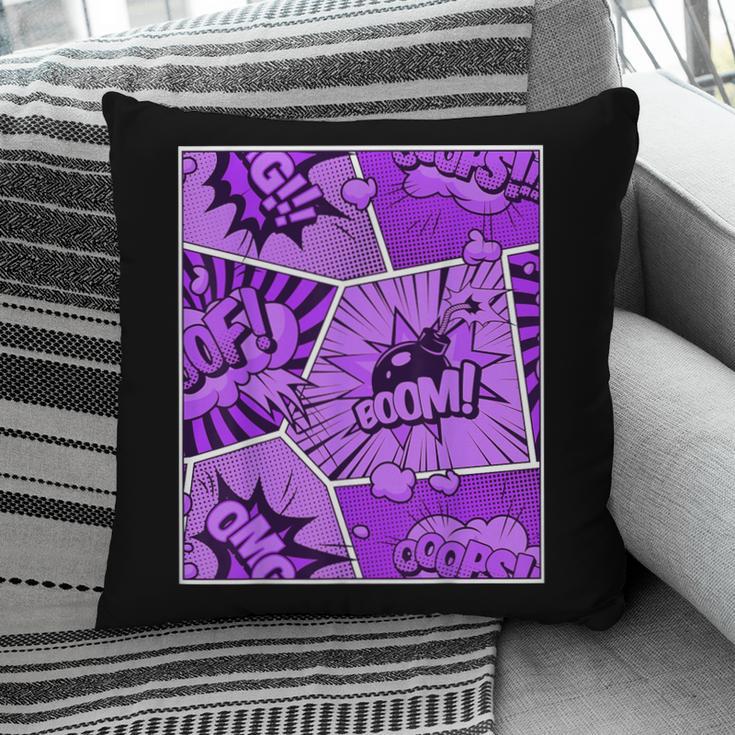 Purple Comic Book Purple Color Graphic Pillowcase