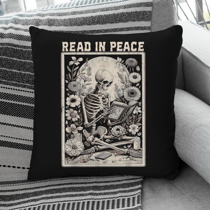 Read In Peace Skeleton Book Lover Bookworm Book Pillowcase