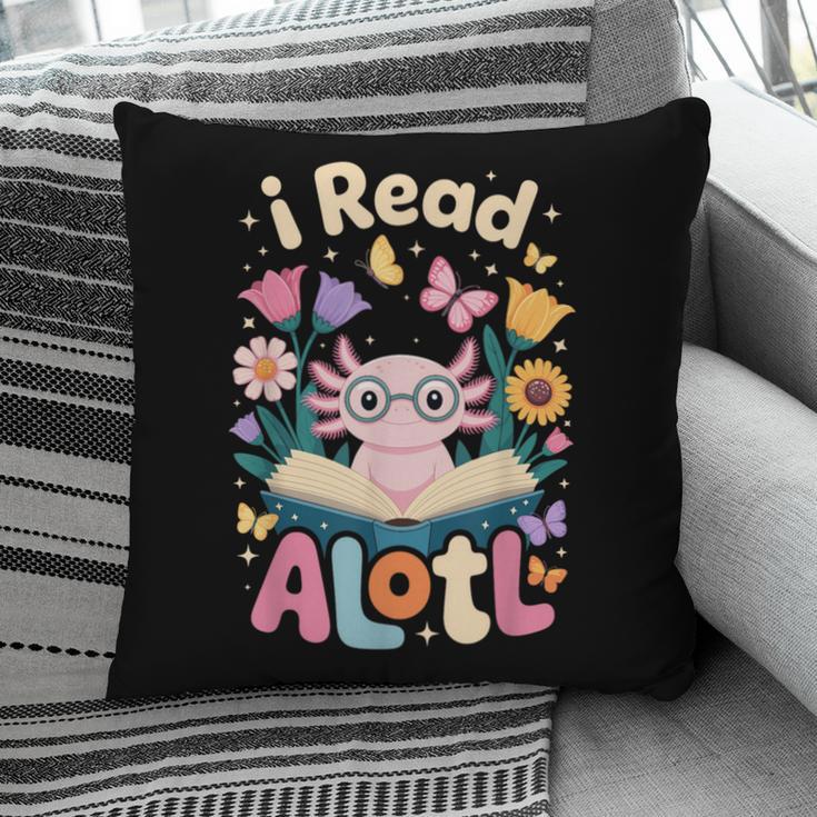 Reading Axolotl Book Lover Wildflowers Pillowcase
