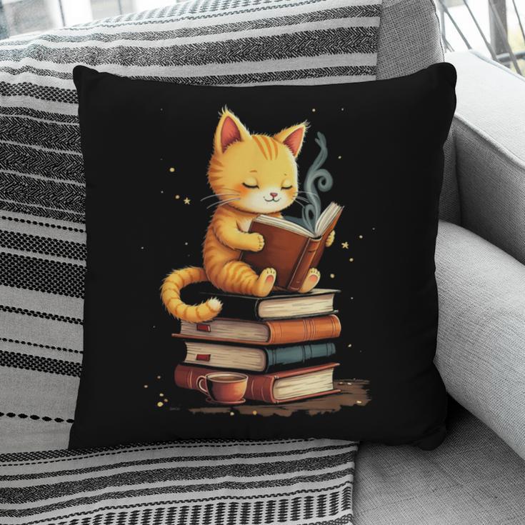 Reading Cat Books Cute Pillowcase
