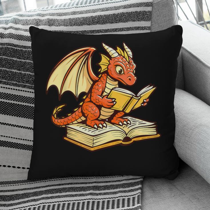 Reading Dragon Book Lover Bookworm Reader Pillowcase