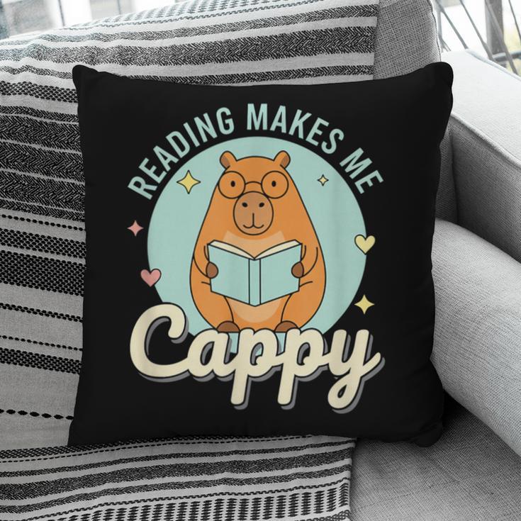 Reading Makes Me Cappy Bookworm Capybara Book Reading Pillowcase