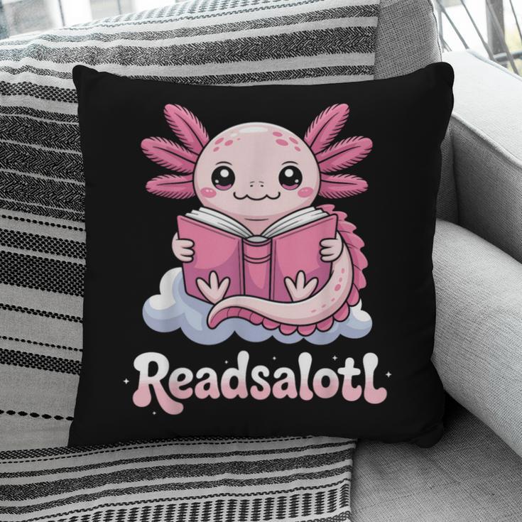 Readsalotl Axolotl Reading Cute Book Lover Bookworm Pillowcase