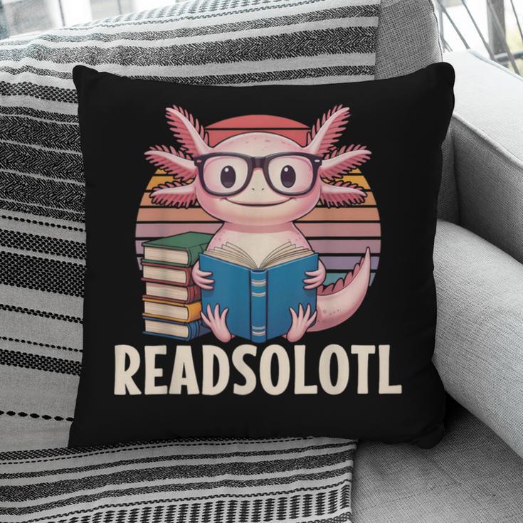Readsolotl Axolotl Reading Book Lover Kawaii Bookworms Pillowcase