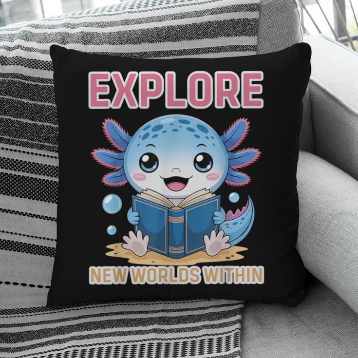 Readsolotl Kawaii Axolotl Book Lover Reading Pillowcase