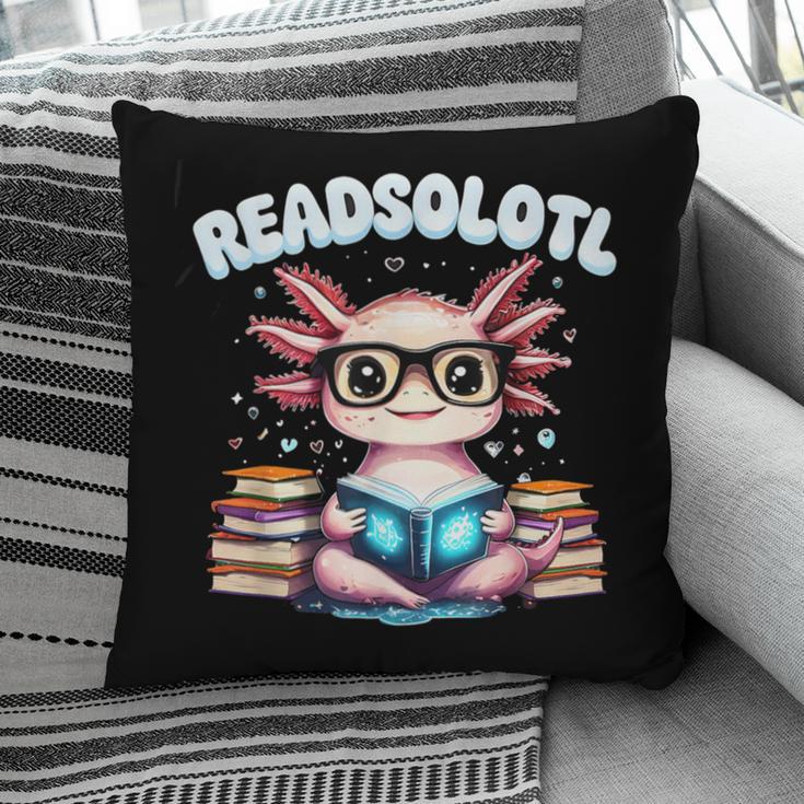 Readsolotl Pink Kawaii Axolotl Read Book Lover Reading Pillowcase