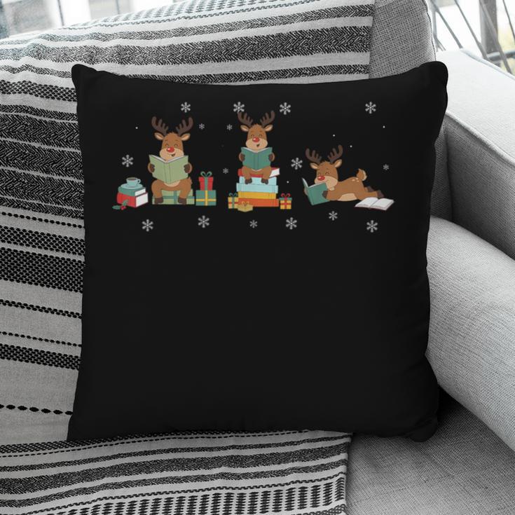 Reindeer Reading Books Christmas Library Classroom Pillowcase