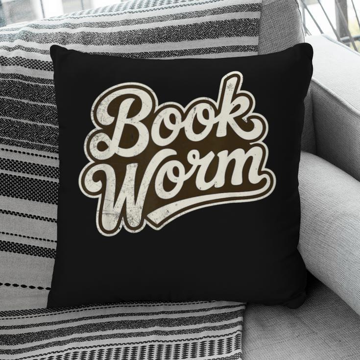 Retro Book Worm Reading For Book Lovers Pillowcase