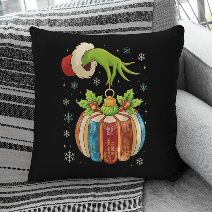 Retro Christmas Ornament Book Christmas Teacher Librarian Pillowcase