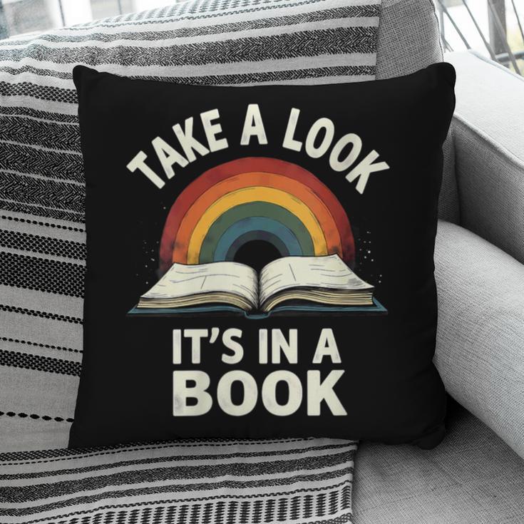 Retro Rainbow Take A Look It's In A Book Reading Pillowcase