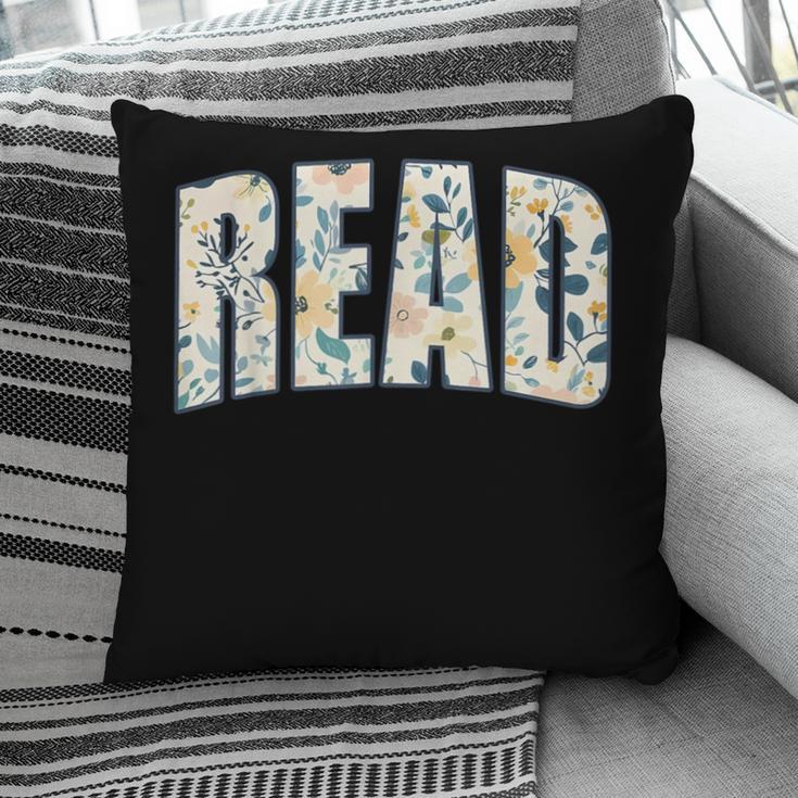 Retro Read Floral Reading Bookworm Librarian Book Lover Pillowcase