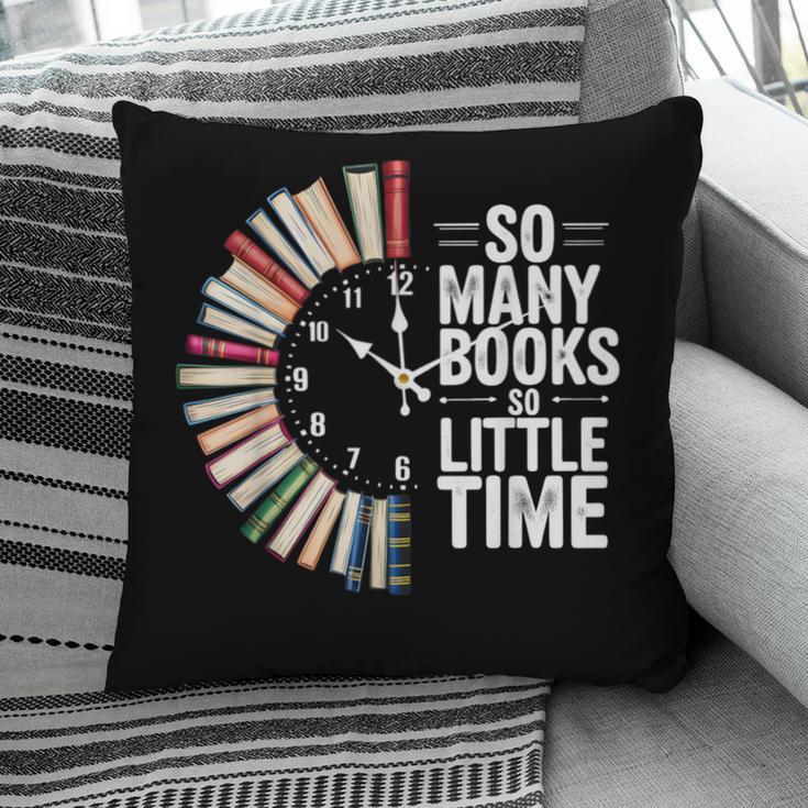 Retro So Many Books Little Time Book Clock Reading Pillowcase