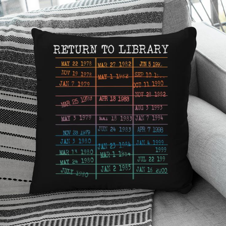 Return To Library Card Book Due Date Bookish Reading Pillowcase