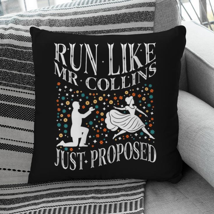 Run Like Mr Collins Just Proposed Vintage Book Quote Pillowcase