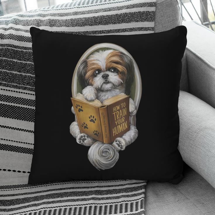 Shih Tzu Book How To Train Your Human Funny Dog Motif Pillowcase