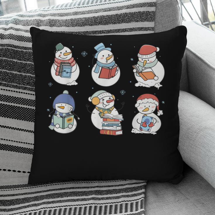 Snowman Reading Book Santa Christmas Bookish Teacher Pillowcase