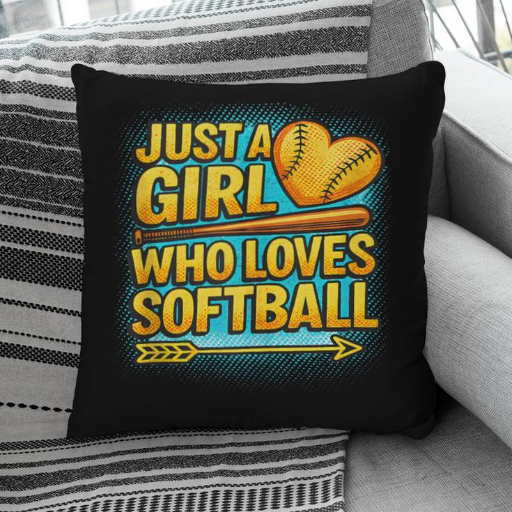 Softball Just A Girl Comic Book Style Graphic For Teens Pillowcase
