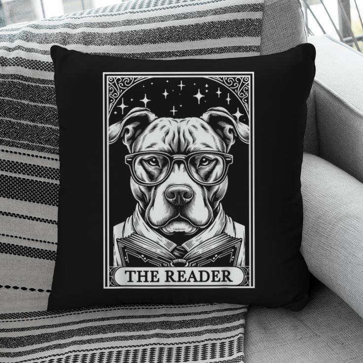Tarot Card Vintage Pit Bull Pittie Dog Book Lover The Reader Pillowcase
