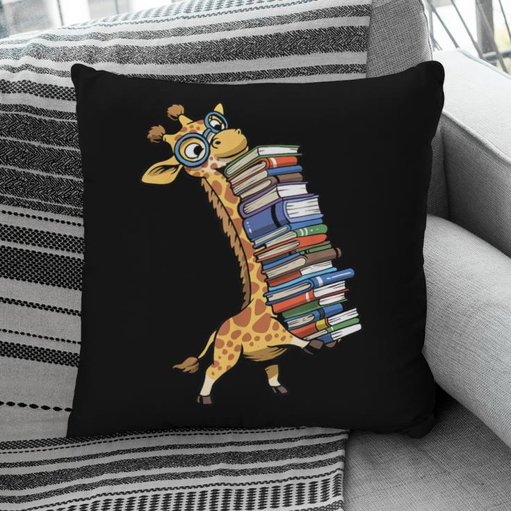 Teacher Shirt Giraffe Holding Books Bookworm Librarian Pillowcase