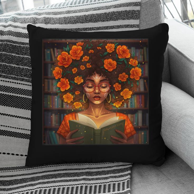 History Month Black Afro Girl Women Book Lovers Pillowcase
