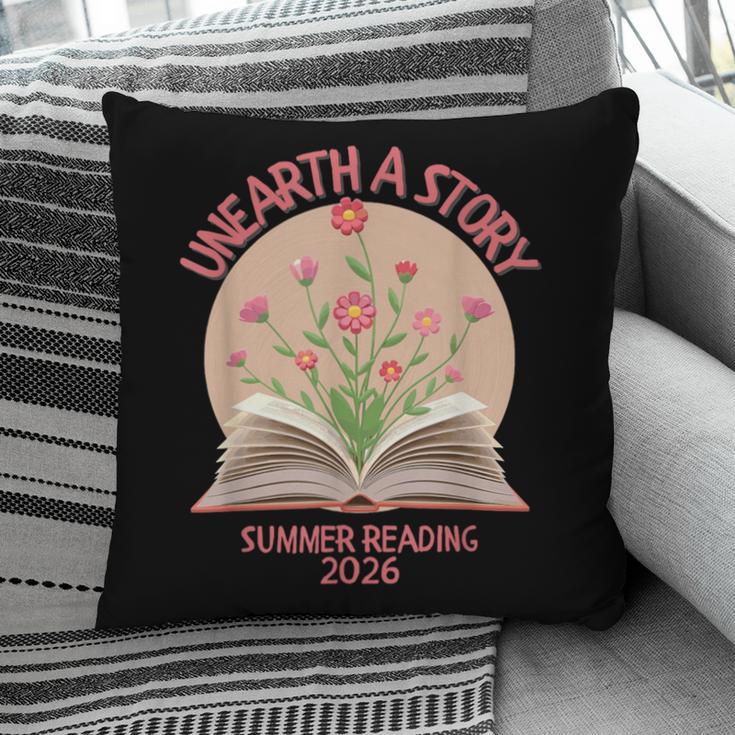 Unearth a Story 2026 Summer Reading Program Flowers Book Pillowcase