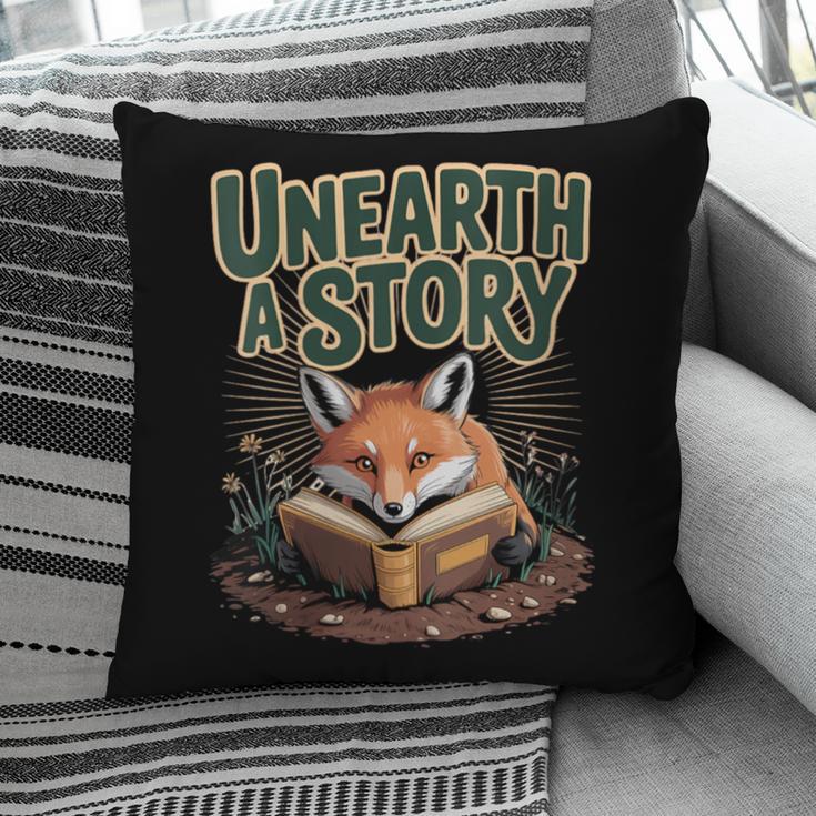 Unearth A Story Fox Reads a Book Pillowcase