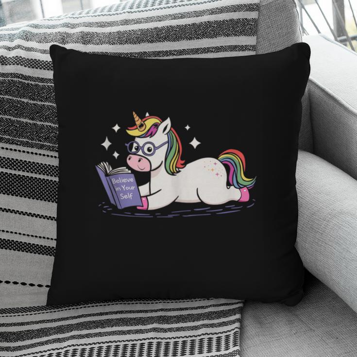 Unicorn Bookworm Believe In Yourself Cute And Inspirational Pillowcase