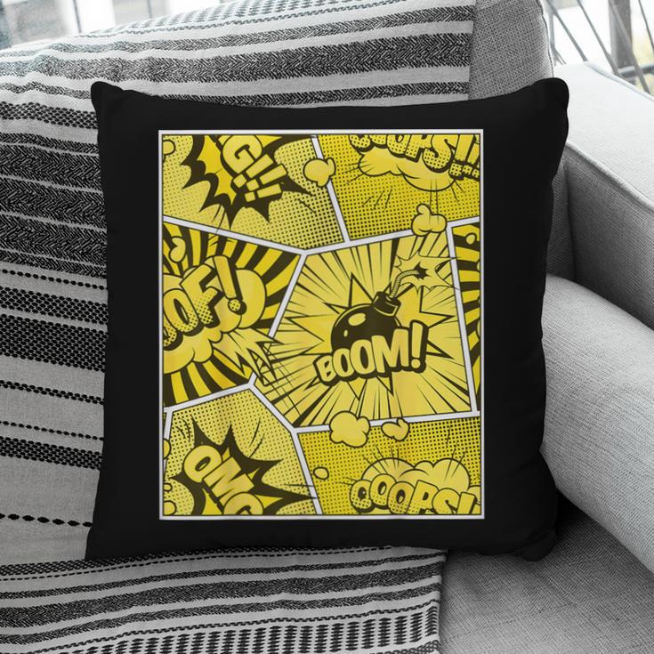 Varsity-Gold Yellow Comic Book University Varsity-Gold Pillowcase