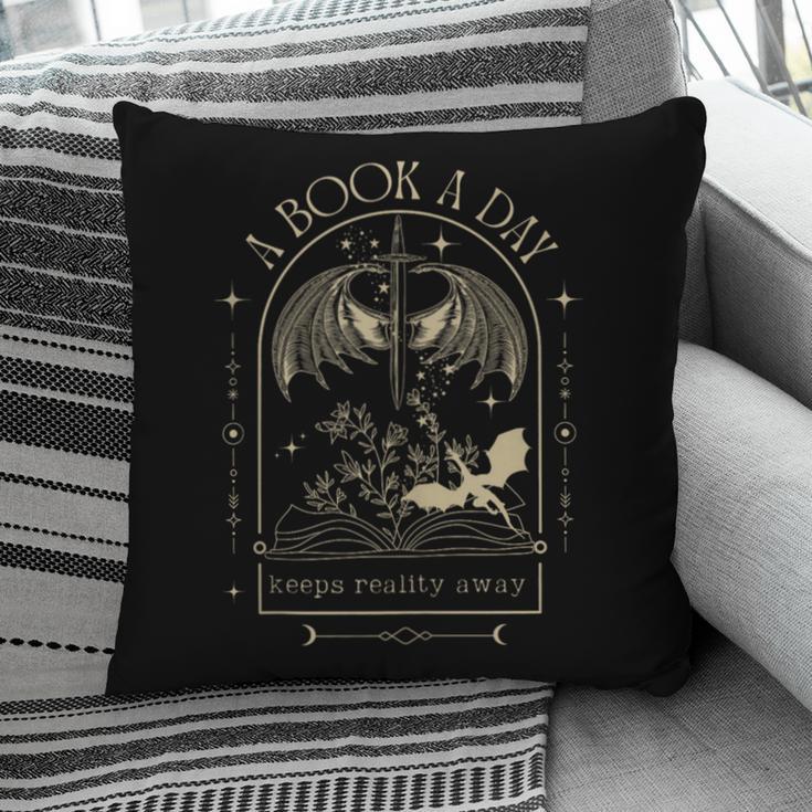 Vintage A Book a Day Keeps Reality Away Spicy Book Readers Pillowcase