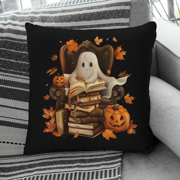 Vintage Ghost Book Reading Pumpkin Gothic Halloween Teachers Pillowcase