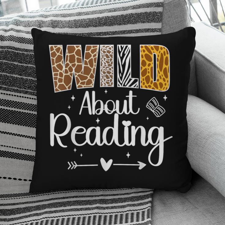 Wild About Reading Book Lover Bookworm Library Day Pillowcase