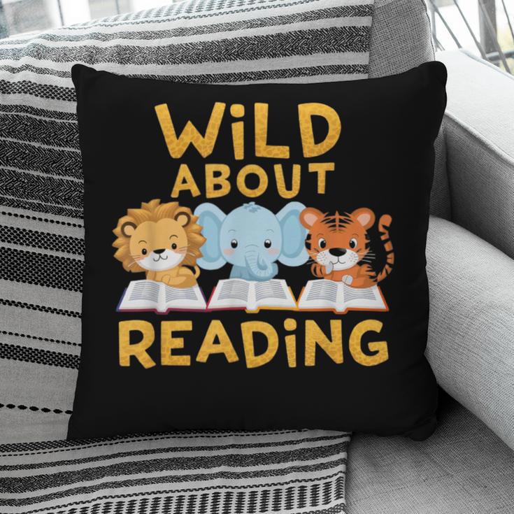 Wild About Reading Cute Animal Book Lover Kids Pillowcase