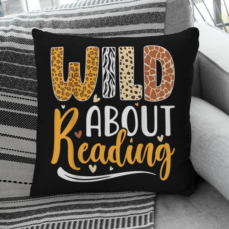 Wild About Reading Lover Bookworm Library Teacher Zoo Animal Pillowcase