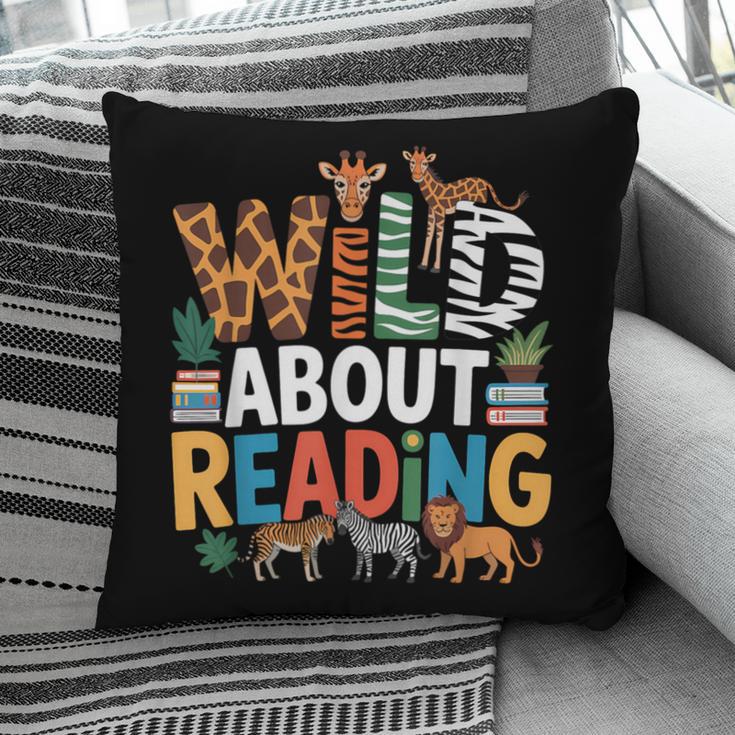 Wild About Reading Zoo Animals Books Reader Lover Pillowcase