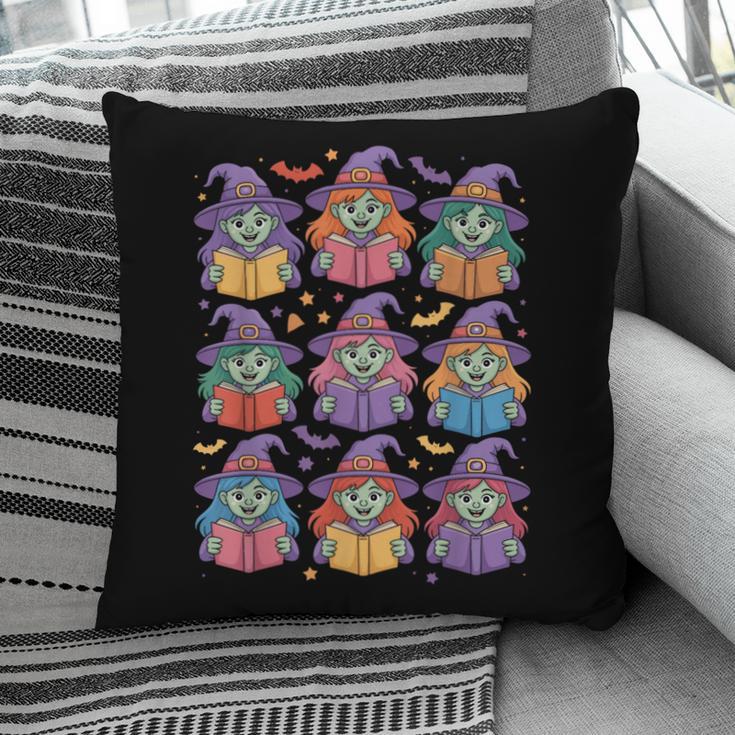 Witches Reading Books Halloween Cute Teens Kids Pillowcase