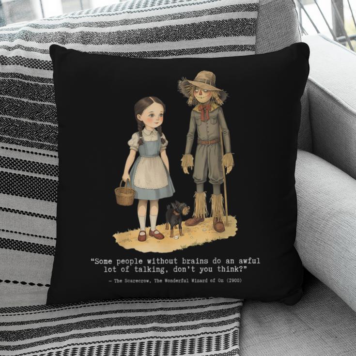 Wizard Of Oz Book Quote Scarecrow Dorothy Retro Drawing Pillowcase