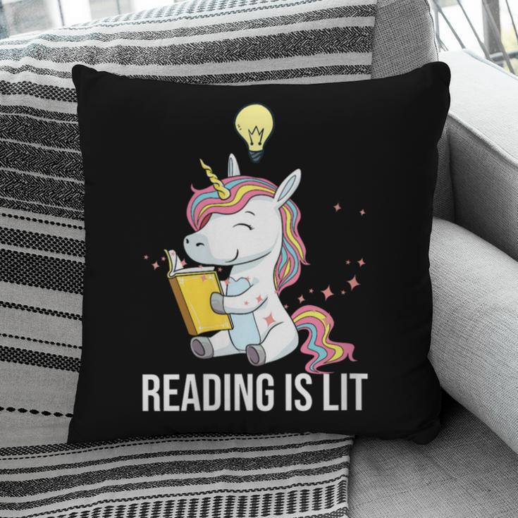 Women's Reading Is Lit Unicorn Library English Teacher Book Lover Pillowcase