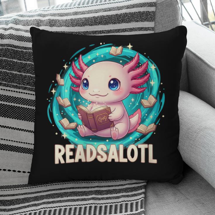 Women's Readsolotl Kawaii Axolotl Reading Book Lover Pillowcase