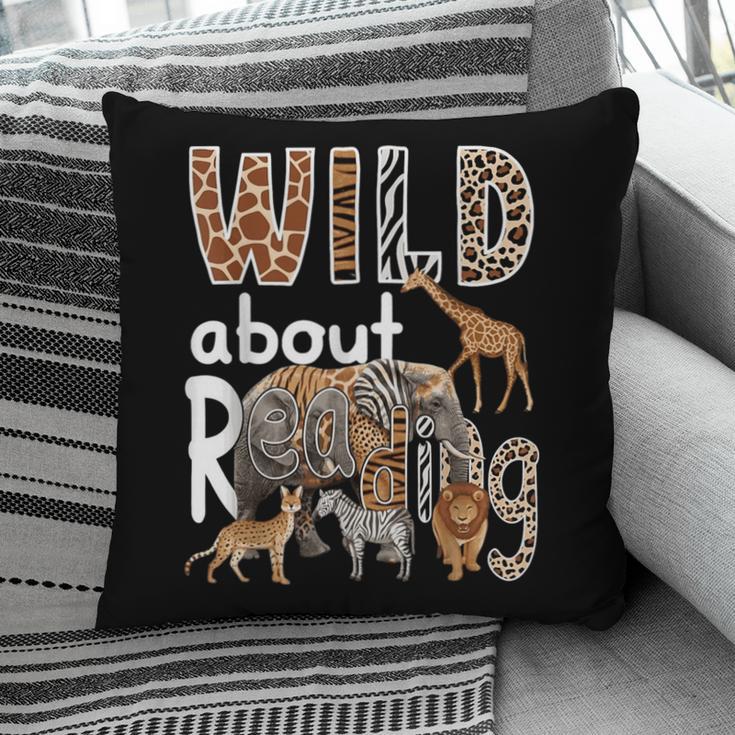 Zoo Animals Wild About Reading Books Reader Lover Librarian Pillowcase