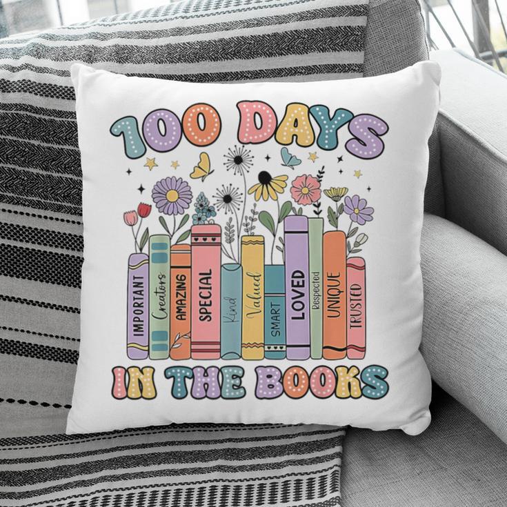100 Days In The Books Reading Teacher 100th Day Of School Pillowcase