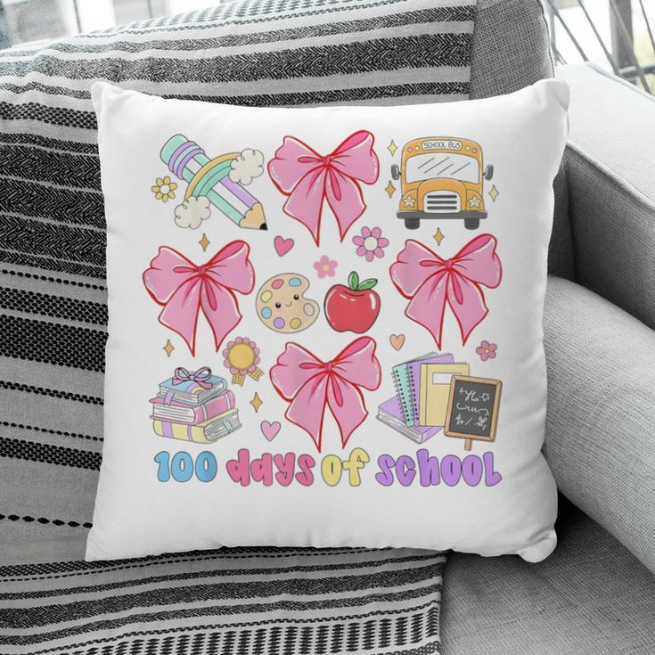 100 Days Of School Coquette Bow School Bus Pencil Books Pillowcase