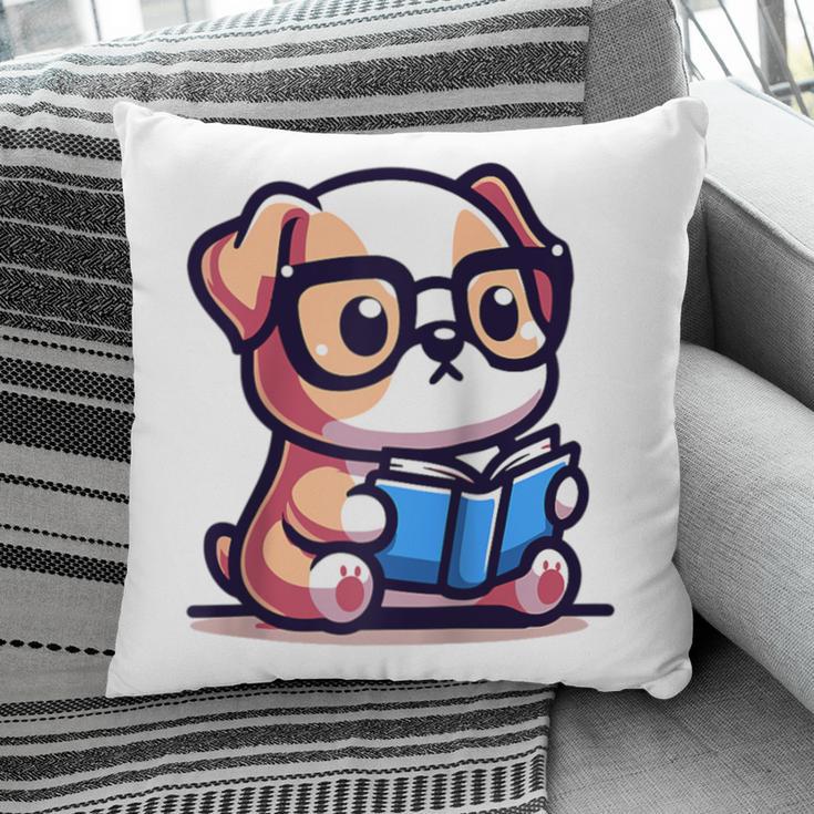 Adorable Book Lover Bulldog With Reading Glasses Cute Raglan Baseball Tee Pillowcase