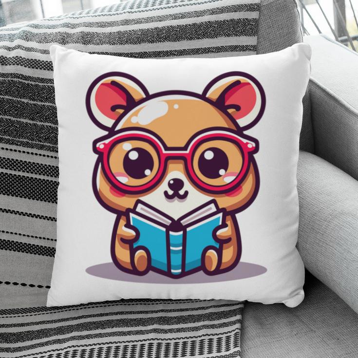Adorable Book Lover Quokka With Reading Glasses Cute Pillowcase